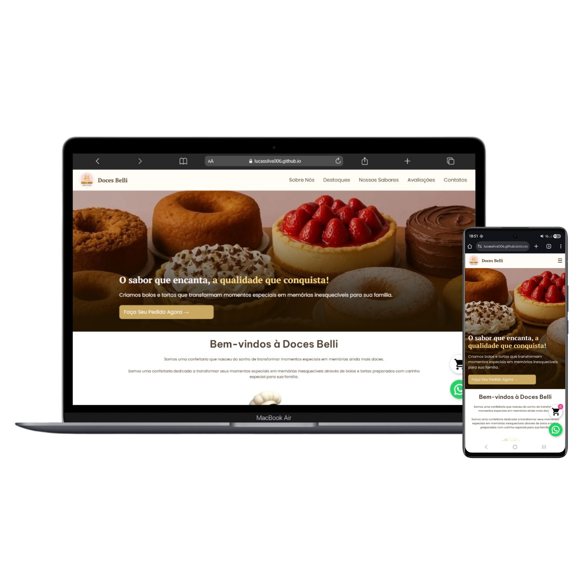 Imagem do site do cliente