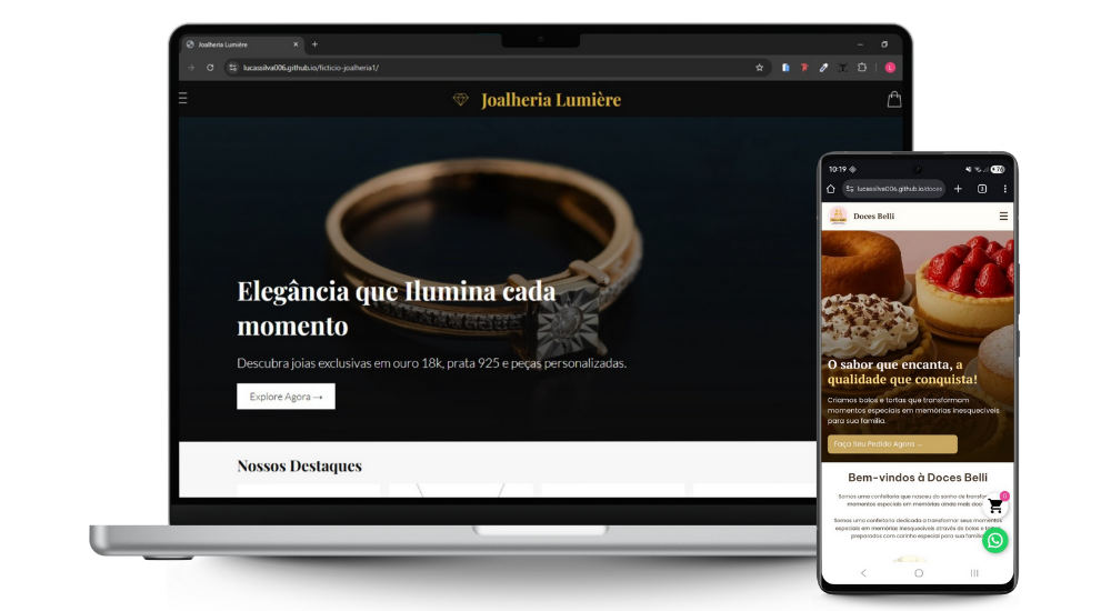 Mockup de site profissional desenvolvido pela ClarTI