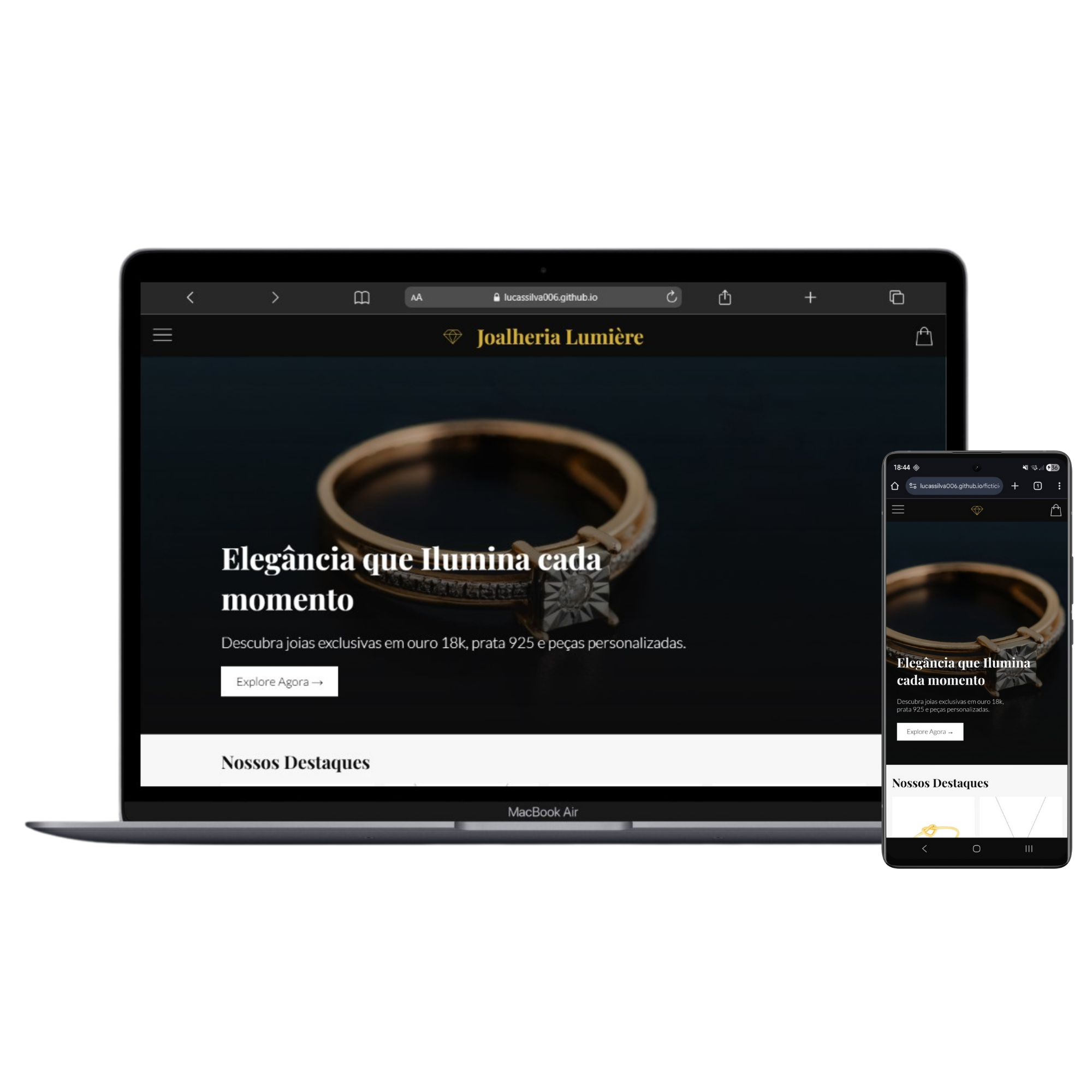 Imagem do site do cliente