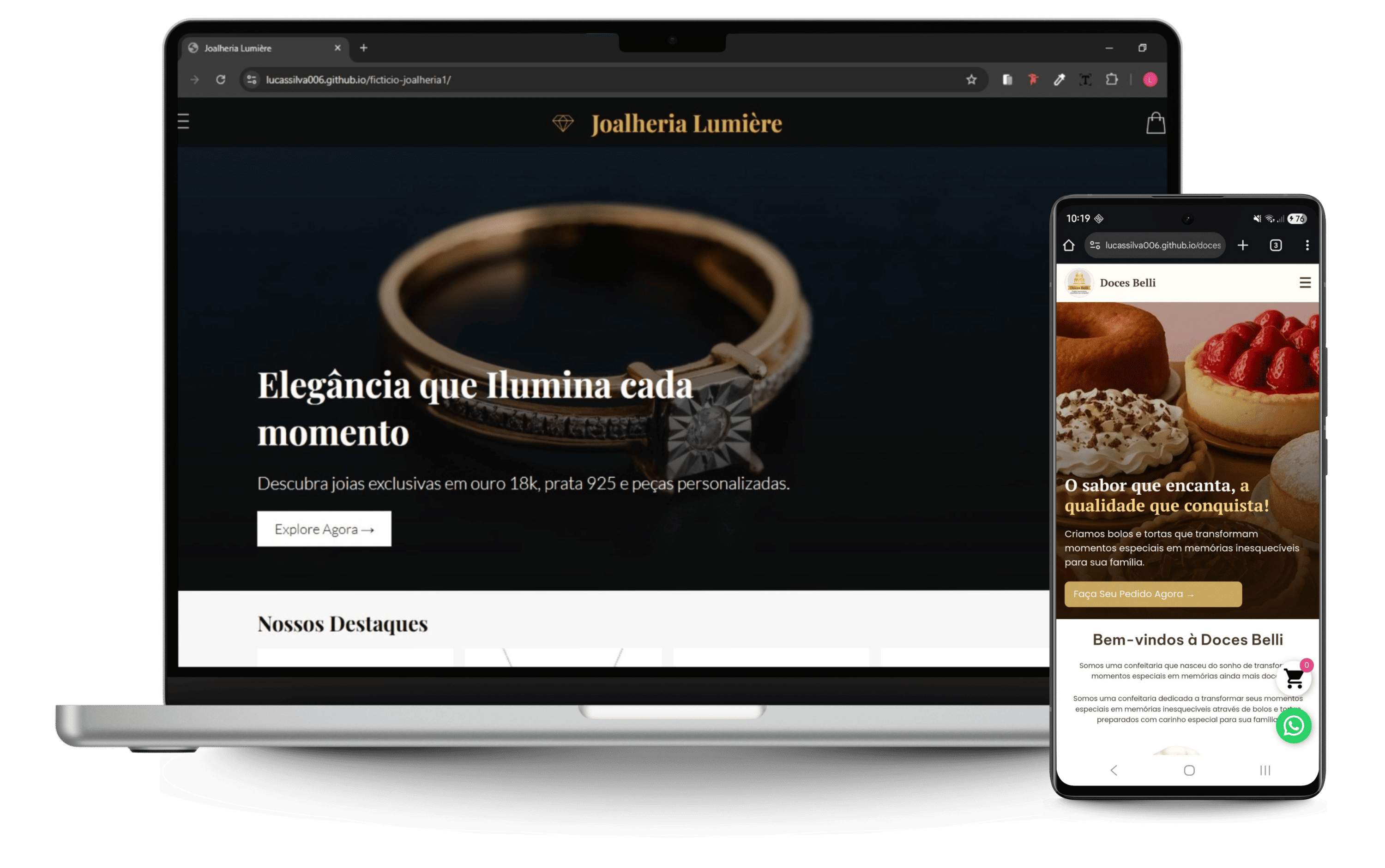 Mockup de site profissional desenvolvido pela ClarTI